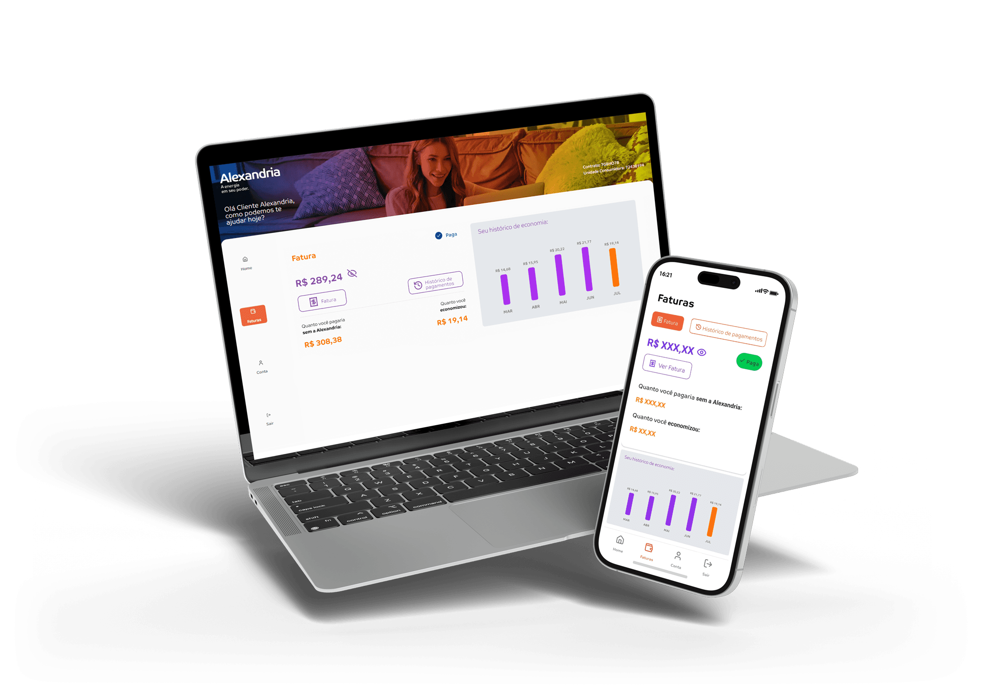 Ferramentas digitais Alexandria - Laptop e smartphone